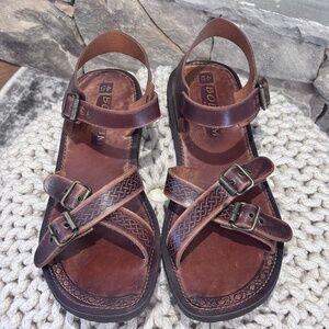 Bosa Bodrum ElYapımı Men's Handmade Leather SZ 45 (11-11.5 US) Brown Sandals EUC
